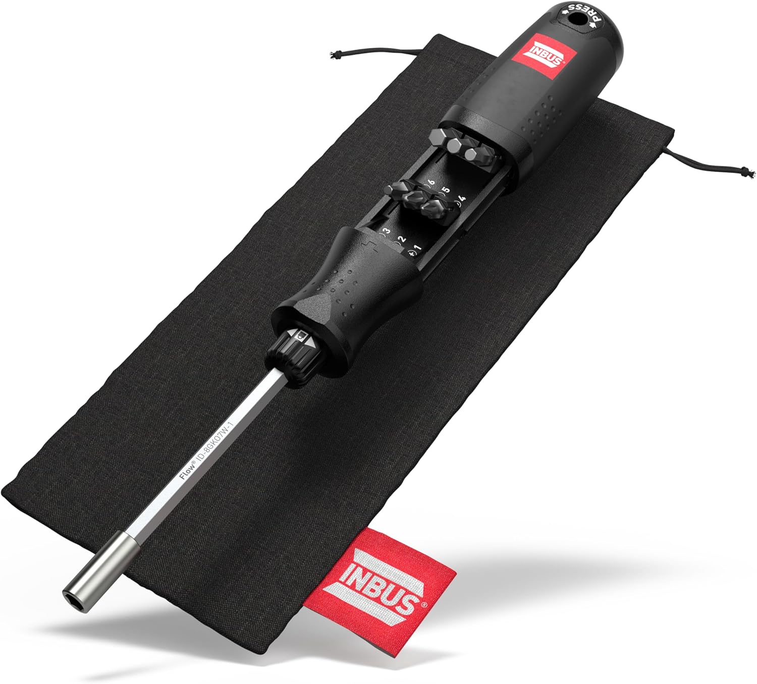 Inbus Flow 73424 Schraubendreher mit FlowDrive & HybridTouch inkl. 12 Bits