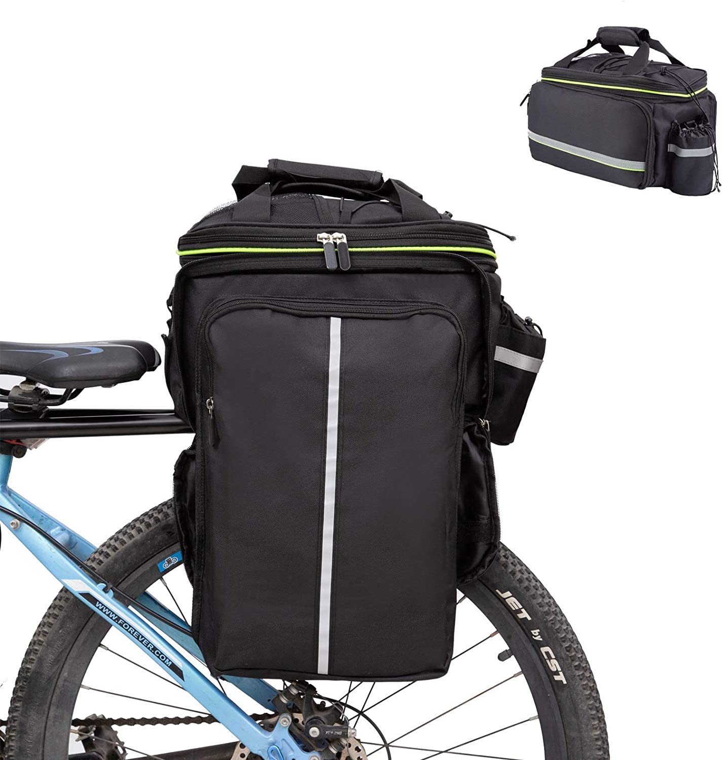 UBORSE 3-in-1 Fietstas Set - Zadeltassen Laptopcompatibel - Zwart - Fietsbagage Drager