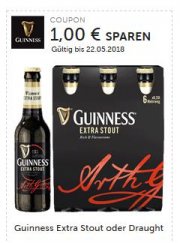 1,00 &euro; beim Kauf eines Sixpacks (6&times;0,33l) Guinness oder Viererpacks (4&times;0,44l) Guinness SPAREN