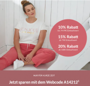 10%, 15% oder 20% Staffelrabatt auf das komplette Sortiment bei Adler
