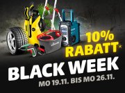 10% auf ausgew&auml;hlte Artikel der Black Week bei Hagebau
