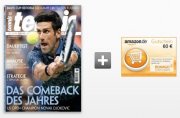 10 Ausgaben vom tennis Magazin f&uuml;r 68&euro; inkl. 60&euro; Amazon Gutschein