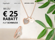10 Euro oder 25 Euro Rabatt auf ausgesuchten Schmuck bei Christ