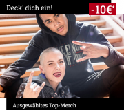10 Euro Rabatt auf &uuml;ber 8.200 ausgew&auml;hlte Top-Merch Outfits bei EMP