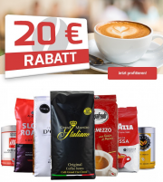 20 Euro Rabattgutschein f&uuml;r das gesamte Kaffee-Sortiment im Kaffeevorteil Shop