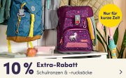 10% Extra-Rabatt auf alle Schulranzen Schulrucks&auml;cke bei MyToys