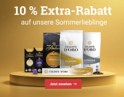 10% Extra-Rabatt auf die bereits reduzierte Sommerlieblinge bei Kaffeevorteil!