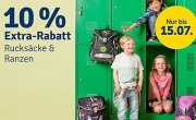 10% Extra Rabatt auf Rucks&auml;cke und Ranzen bei Mytoys