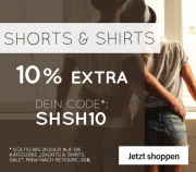 10% Extra-Rabatt auf Shirts & Shorts bei Jeans Direct