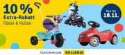 10% Extra-Rabatt On Top auf alles mit R&auml;der und Rollen im MyToys Shop