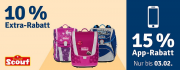 10% Extra-Rabatt online oder 15% Extra-Rabatt in der App auf alles von Scout im MyToys Shop