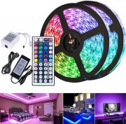 10 Meter (2x5 Meter) VINGO RGB 300 LEDs Strip mit 44 Tasten IR Fernbedienung