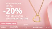 10% oder 20% Rabatt auf ausgesuchte Schmuckst&uuml;cke zum Valentinstag bei Christ