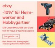 10% Rabatt auf Alles f&uuml;r den Heimwerker und dem Hobbyg&auml;rtner