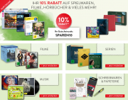 10% Rabatt auf B&uuml;cher, Spiele, Filme, H&ouml;rb&uuml;cher & mehr bei Hugendubel