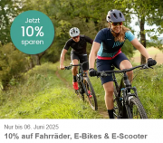 10% Rabatt auf Fahrr&auml;der, E-Bikes & E-Scooter bei Quelle