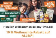 10% Rabatt auf fast alles im myTime Lebensmittel Lieferservice