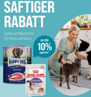 10% Rabatt auf Nass- und Trockenfutter und Snacks f&uuml;r Hund und Katze bei ZooRoyal