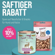 10% Rabatt auf Nassfutter und Snacks f&uuml;r Hunde und Katzen bei ZooRoyal