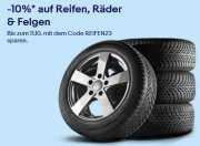 10% Rabatt auf Reifen, Felgen und Komplettr&auml;der bei Ebay