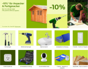 10% Rabatt ausgew&auml;hlte auf Heimwerker, Garten und Terassen Artikel bei Ebay