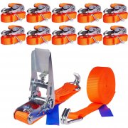 10 St&uuml;ck Industrie PLANET Spanngurte mit Ratsche und Haken 6m 800kg