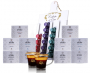 100 Celeste d'Oro Kapseln geeignet f&uuml;r Nespresso + Kapselhalter + 2 Kaffeegl&auml;ser