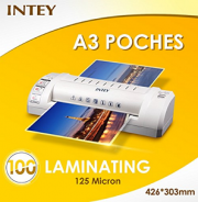 100 Laminierfolien in DIN 3 von INTEY mit Gutscheincode nur 12,00 Euro statt 25,59 Euro