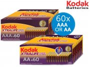60x Kodak Xtralife Alkaline-Batterien AA oder AAA mit 81% Rabatt