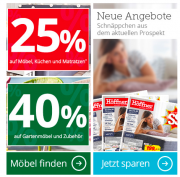 25% auf M&ouml;bel, K&uuml;chen und Matratzen und 40% auf Gartenm&ouml;bel bei H&ouml;ffner