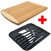  BergHOFF-Studio-Line-Bambus-Schneidebrett-36-x-25cm-Edelstahl-Messerset-9-teilig f&uuml;r 39,95 