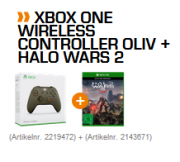 Xbox One Wireless Controller Oliv + Halo Wars 2