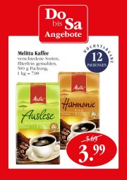 Melitta Kaffee 500g versch.Sorten bei Sky f&uuml;r 3,99&euro; anstatt 5,69&euro;