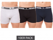 10er Pack PORTOFINO Herren Baumwolle Boxershorts in 3 Farben