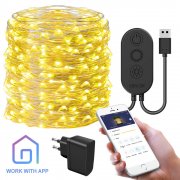 10M Drahlichterketten 8 Modi IP67 Wasserdicht Warmwei&szlig; APP gesteuert Innen und Au&szlig;en