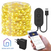 10M oder 20M Drahtlichterketten 8 Modi IP67 Wasserdicht, APP gesteuert f&uuml;r Innen und Au&szlig;en