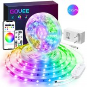 10M RGB LED Streifen Lichtband mit 3 in 1 App, Fernbedienung und Steuerbox, Selbstklebend