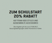Die Puma Back to School Aktion, jetzt Kids einkleiden und 20 % zum Schulstart sparen