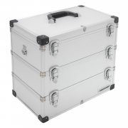 Werkzeugkoffer 41 L silber Tackel Box Alukiste 3 Etagen Koffer