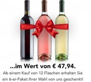 Weinvorteil &ndash; 12er Pack kaufen + 6 Flaschen gratis geschenkt dazu f&uuml;r 47,77