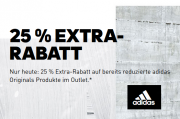 Nur heute, 25% Extra-Rabatt auf bereits reduzierte Originals-Artikel im adidas-Outlet!!!