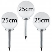 3er Set Grafner LED Solar Kugel Weglampe Garteneuchte Au&szlig;enlampe Wegbeleuchtung m. Spie&szlig;