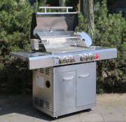 DMS Multifunktionaler Gasgrill inkl. Infrarot-& Wokbrenner, Drehspie&szlig;