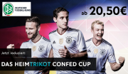 Bis zu 70% Rabatt im DFB FanShop Sale, Heimtrikot Confed Cup mit Wunschname schon ab 21 &euro;