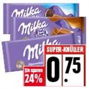 Milka Schokolade versch.Sorten bei Edeka f&uuml;r 0,75&euro;