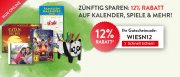 12% Rabatt auf alle Spielwaren, Filme, Kalender, reduzierte B&uuml;cher & mehr im Hugendubel Shop