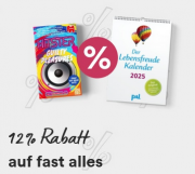 12% Rabatt auf Filme, Musik, Games, Spielwaren, Schreibwaren, H&ouml;rb&uuml;cher und mehr bei Thalia