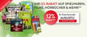 12% Rabatt auf reduzierte B&uuml;cher, Spielwaren, Filme, H&ouml;rb&uuml;cher & mehr im Hugendubel Shop