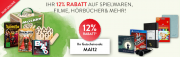 12% Rabatt auf Spielwaren, Filme, H&ouml;rb&uuml;cher und mehr im Hugendubel Shop