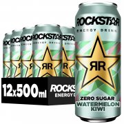 12 x 500ml Rockstar Energy Drink Watermelon Kiwi Geschmack - Zero Sugar
